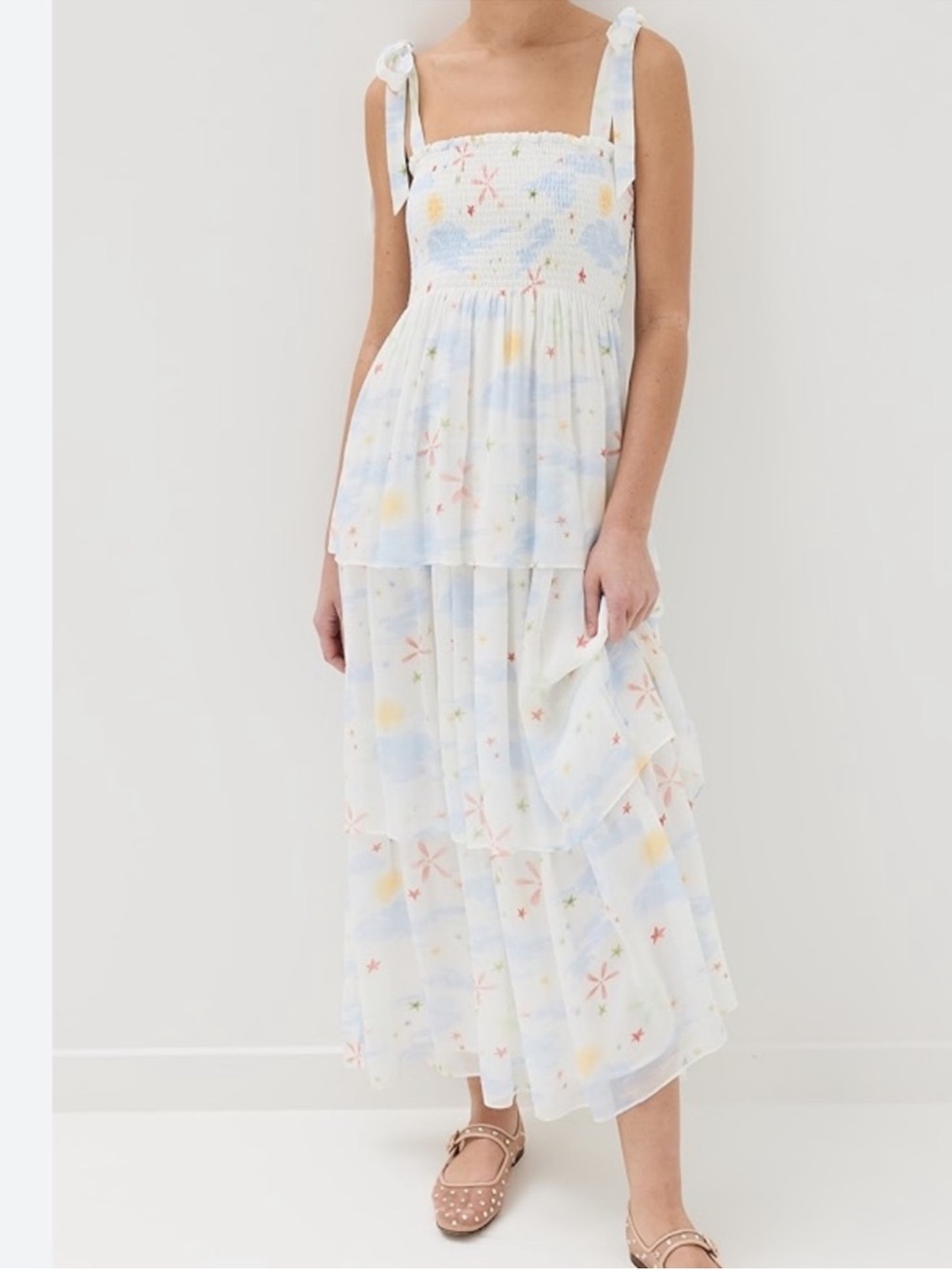 NWT Hill House The Nap Dress The Elise Midi Dress Celestial Multi Size S